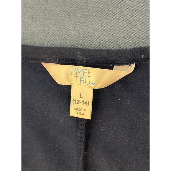 Time and Tru Casual Sleeveless Crewneck Flare Midi Dress Navy Blue L(12-14) - Picture 3 of 8